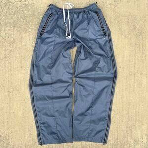 Y2K Nike Windbreaker Track Pants Side Zip Steel Blue Loss Fit Embroidered Swoosh